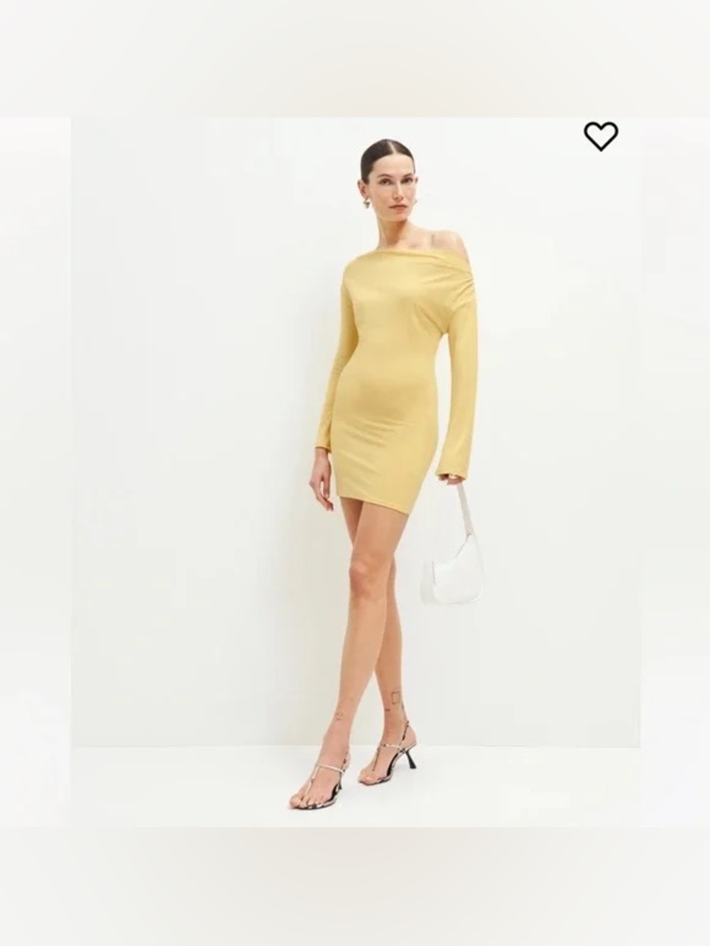 Reformation Eveline Off the Shoulder Dress Yellow Extra Small